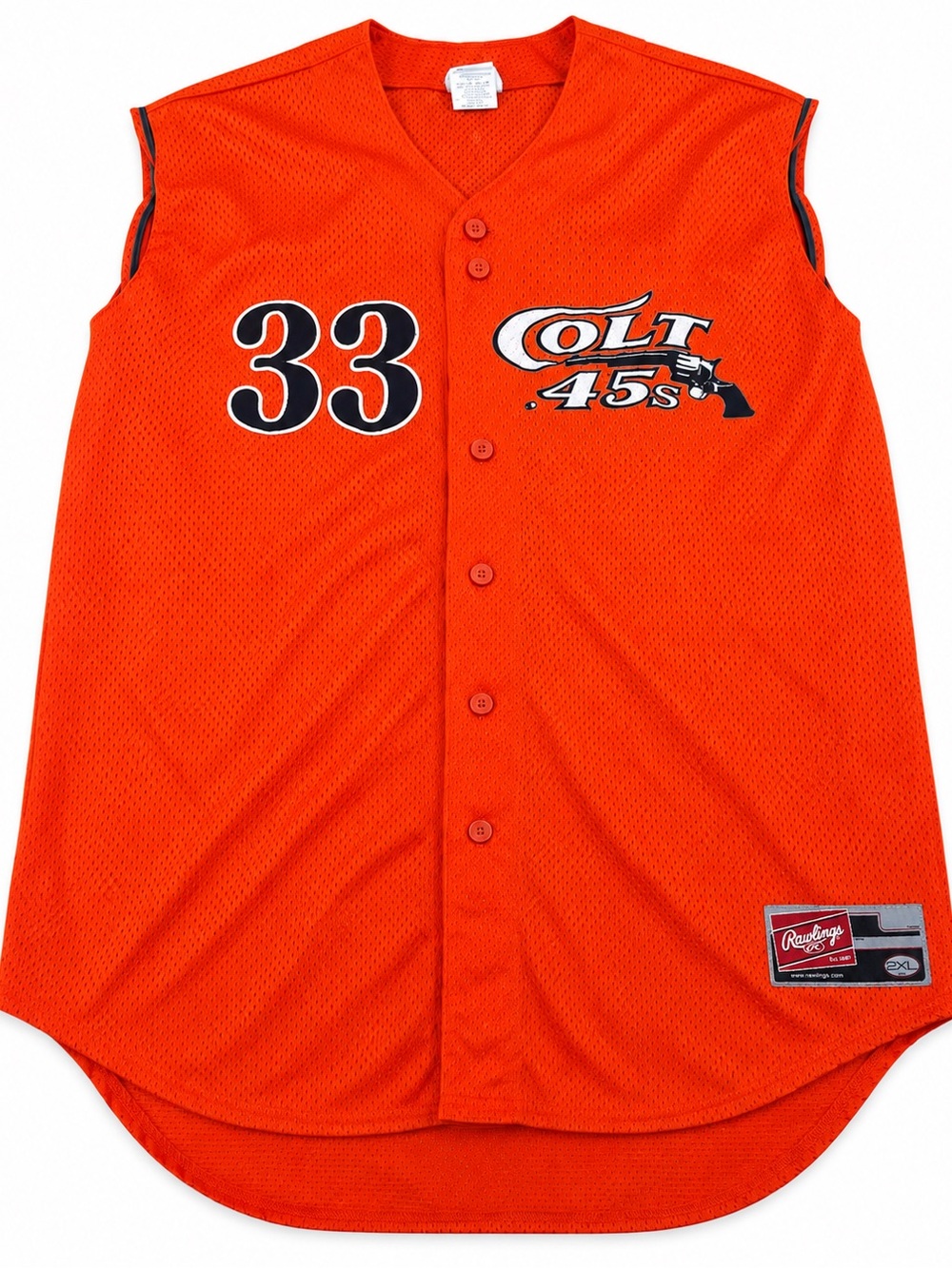 Rawlings Houston Colt 45s #33 Baseball Jersey Orange 2XL XXL Retro Throwback